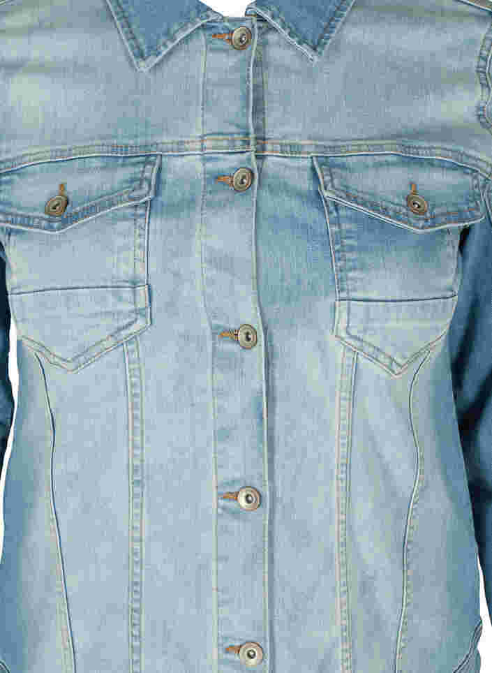 Ljus jeansjacka med bröstfickor, Light blue denim, Packshot image number 2