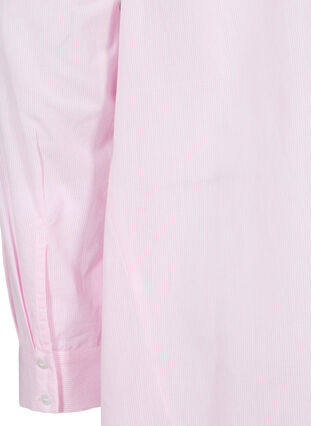 Randig bomullsskjorta med volanger, Pink Stripe, Packshot image number 3