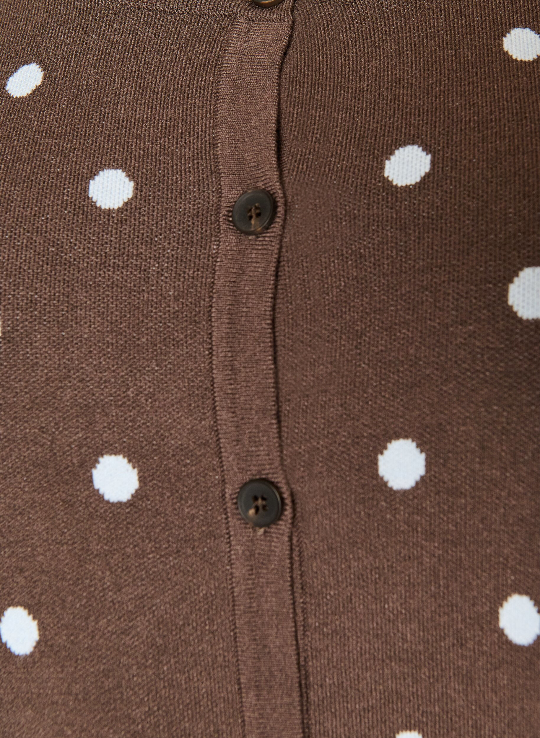 ZizziCardigan med prickar och knappkn&auml;ppning, Brun, Packshot image number 2
