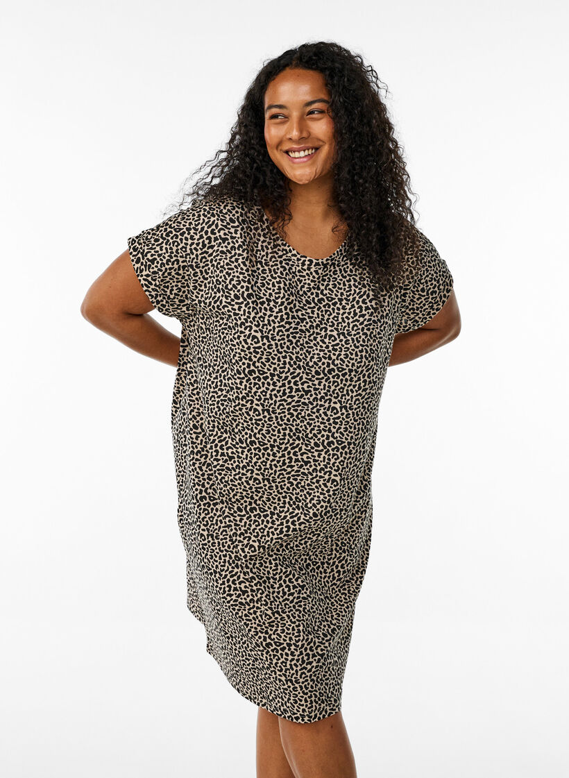 2-pack t-shirtkl&auml;nningar med korta &auml;rmar, Brun, Model image number 0