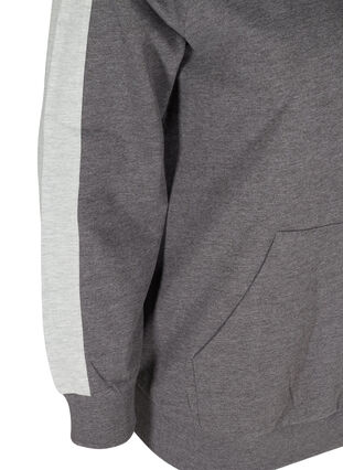 Sweatshirt med huva och ficka, Dark Grey Melange, Packshot image number 3