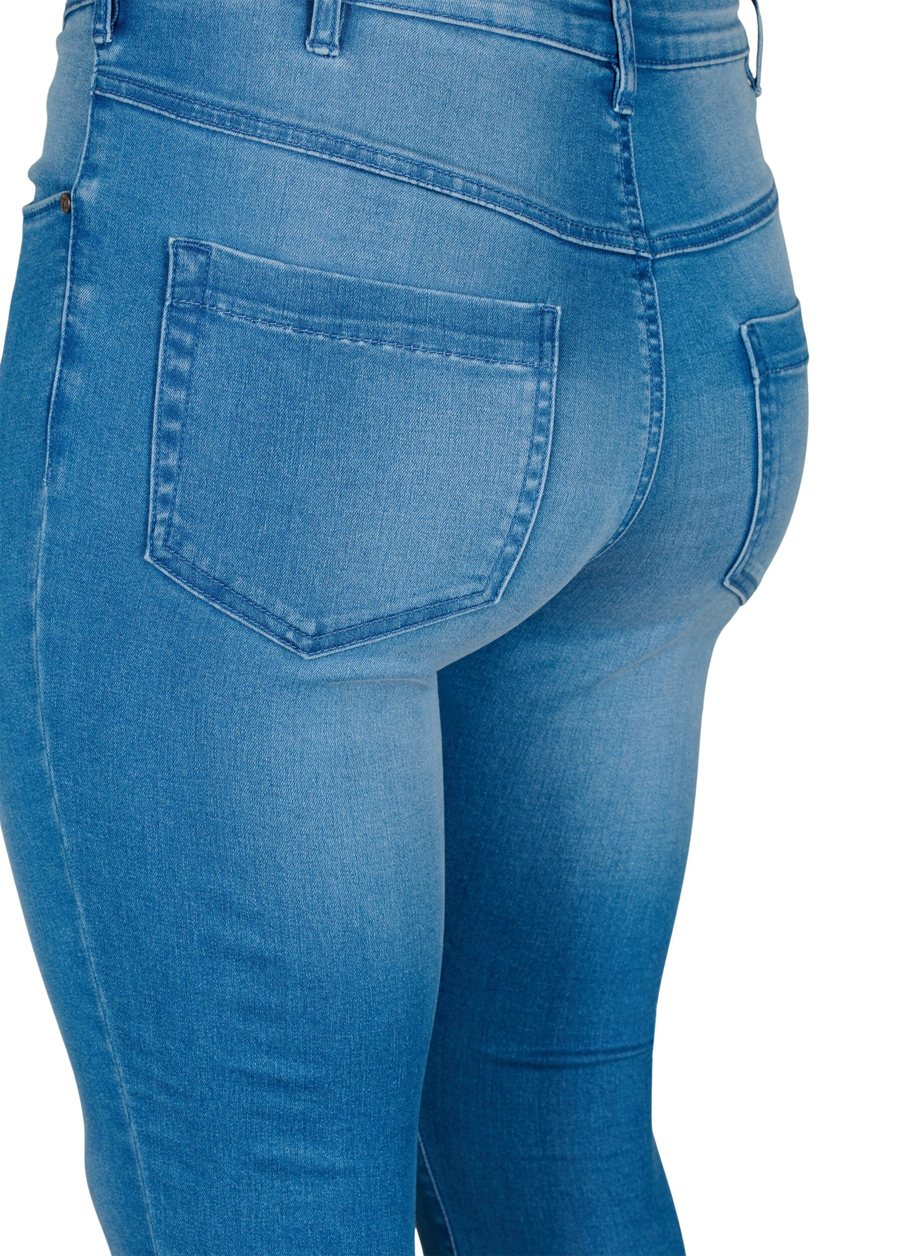 ZizziSuper slim Amy jeans med h&ouml;g midja, Light blue, Packshot image number 3