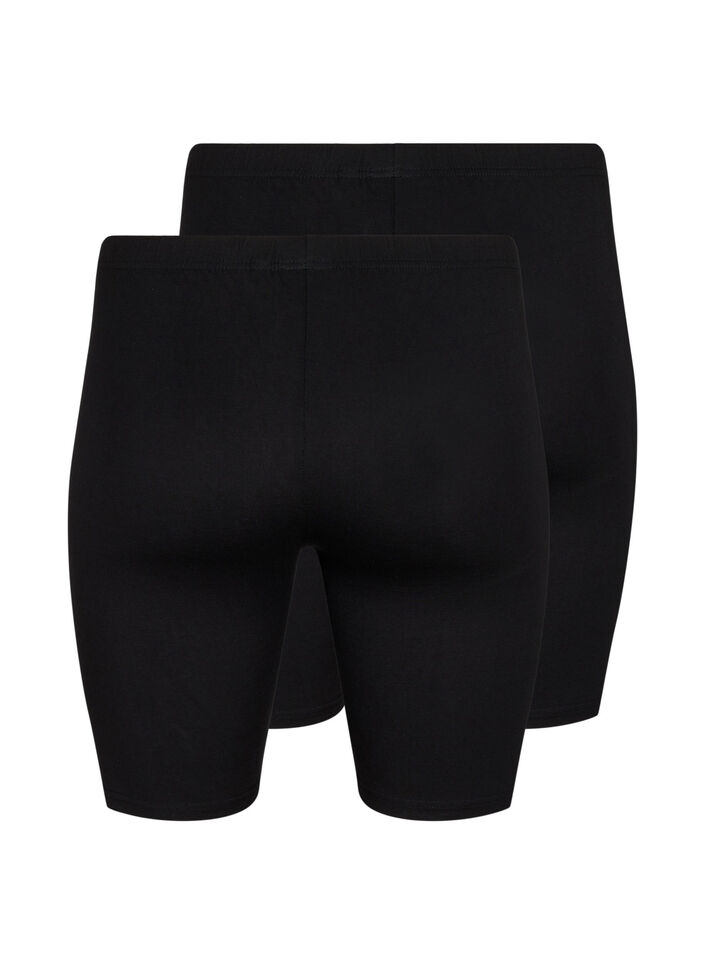 2-pack cykelshorts i viskos, Svart, Packshot image number 1