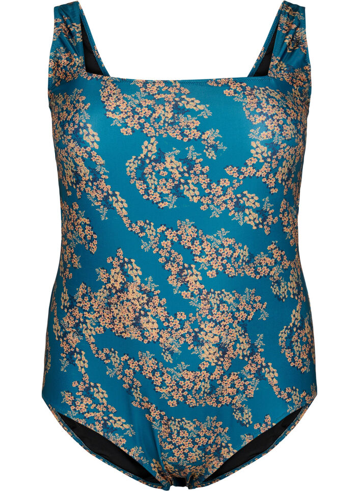 Baddräkt med blommigt tryck, Zebra Flower, Packshot image number 0