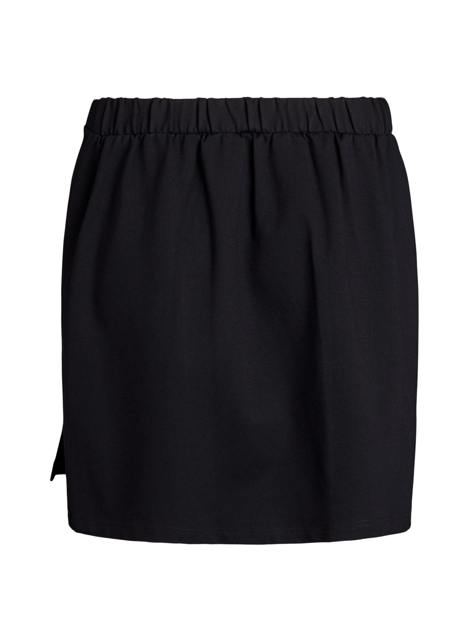 ZizziKort jerseykjol med slits, Svart, Packshot image number 1