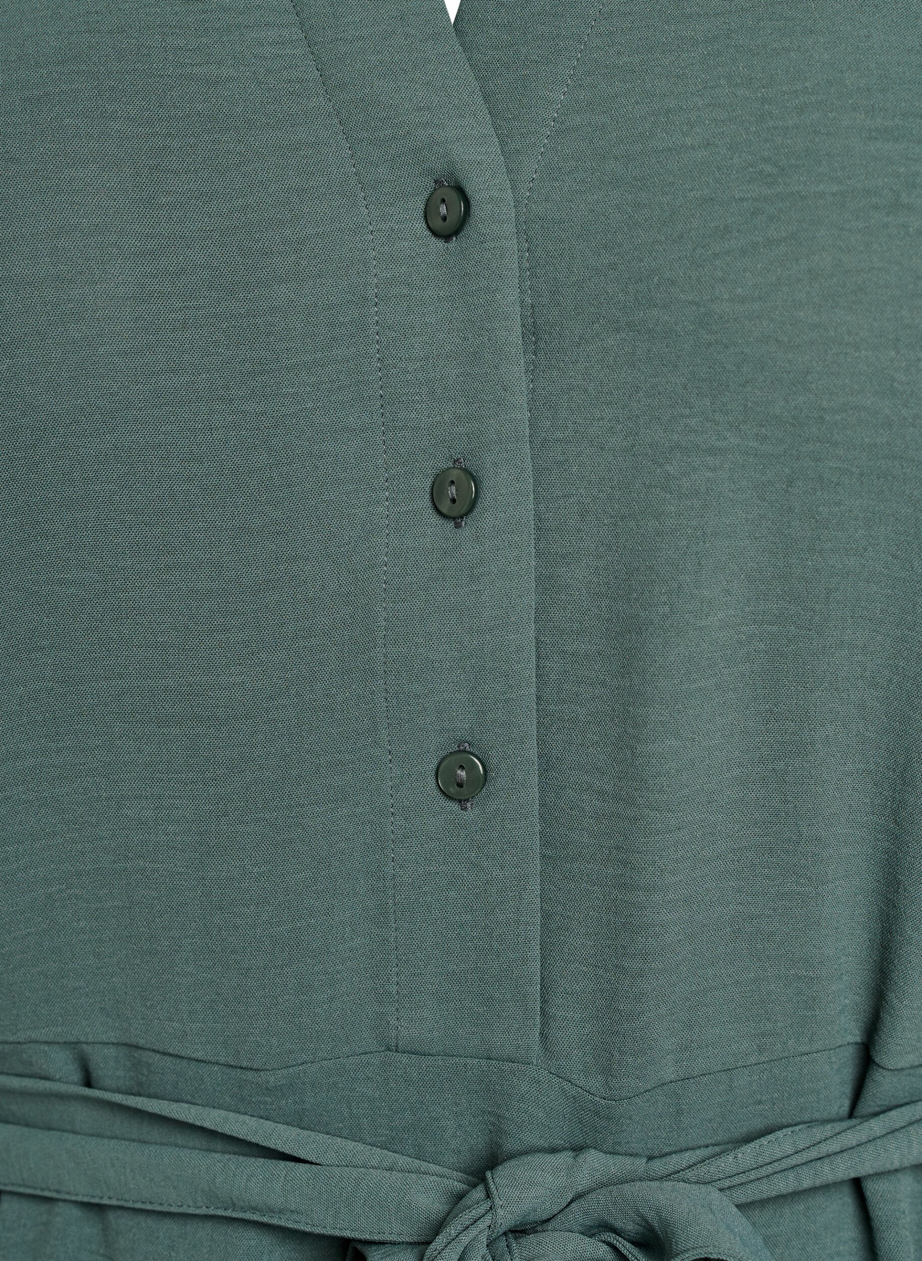 Zizzi Midi skjortkl&auml;nning med knytb&auml;lte, Gr&ouml;n, Packshot image number 2