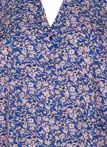 FLASH - Långärmad blus med tryck, Strong Blue Flower, Packshot image number 2