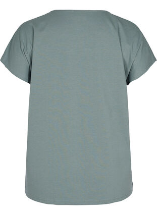 Randig t-shirt i bomull, Balsam Green Solid, Packshot image number 1