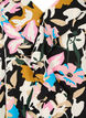 Tryckt blus med volanger, Black Multi Flower, Packshot image number 2