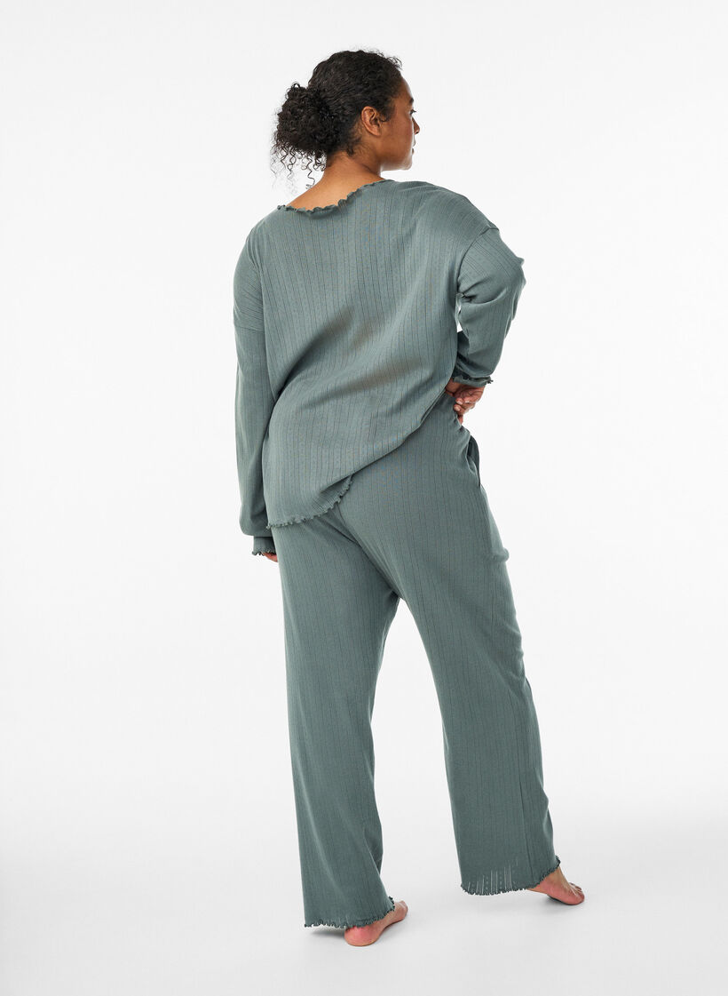 Nattbyxor i bomull, Grön, Model image number 1