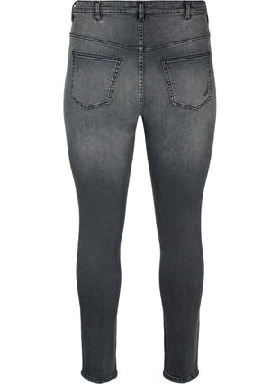 Kroppsnära jeans med slitdetaljer, Grey Denim, Packshot image number 1