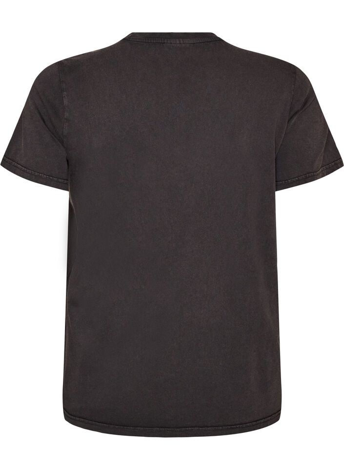 T-shirt i ekologisk bomull med grafiskt tryck, Beige, Packshot image number 1