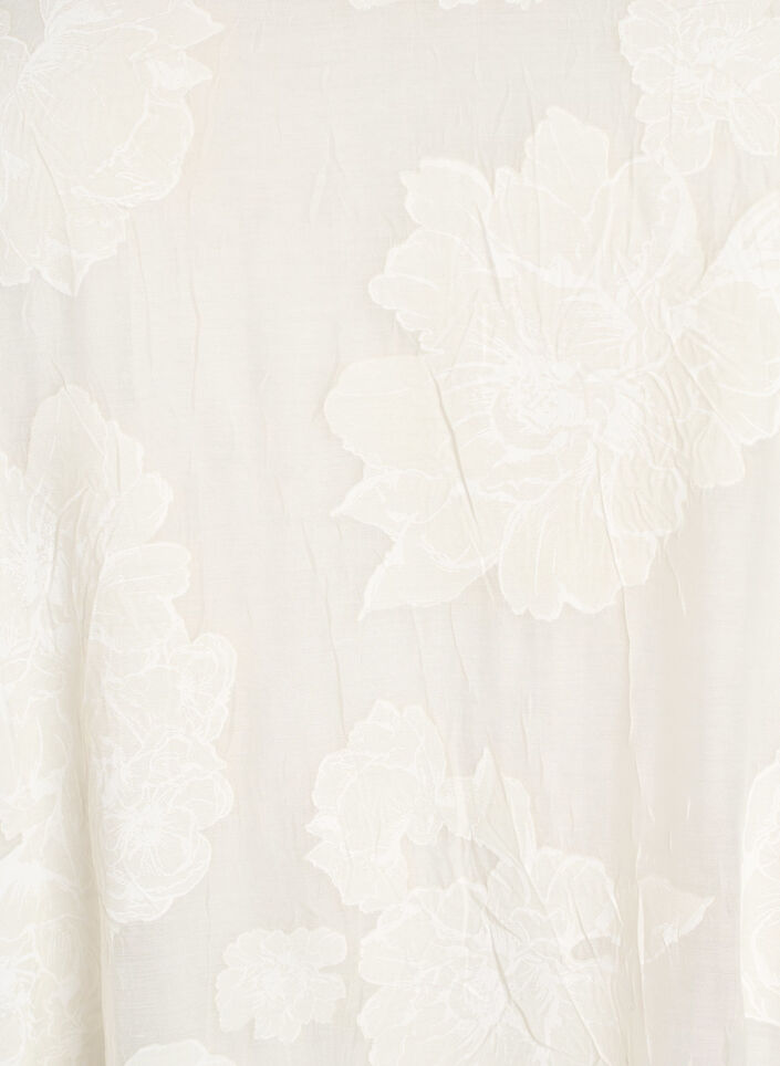 Midikl&auml;nning med blommigt m&ouml;nster och genomskinliga 3/4-&auml;rmar, Beige, Packshot image number 2