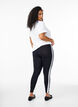 Leggings i viskos med sidostrimmor, Black W. Stripe, Model image number 1