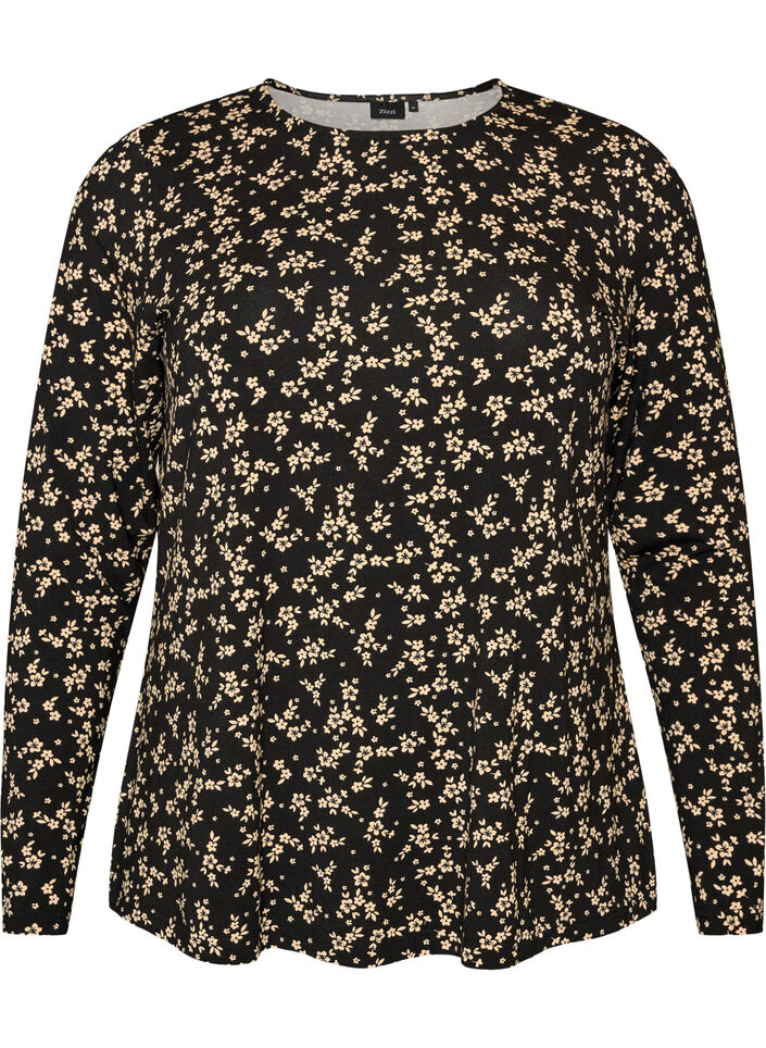 L&aring;ng&auml;rmad blus, Svart, Packshot image number 0