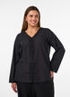 Skjortblus med broderie anglaise, Svart, Model image number 0
