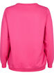 Sweatshirt med text, Fuchsia P. W. Reset, Packshot image number 1