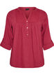 Blus i bomullsmuslin med broderie anglaise, R&ouml;d, Packshot image number 0