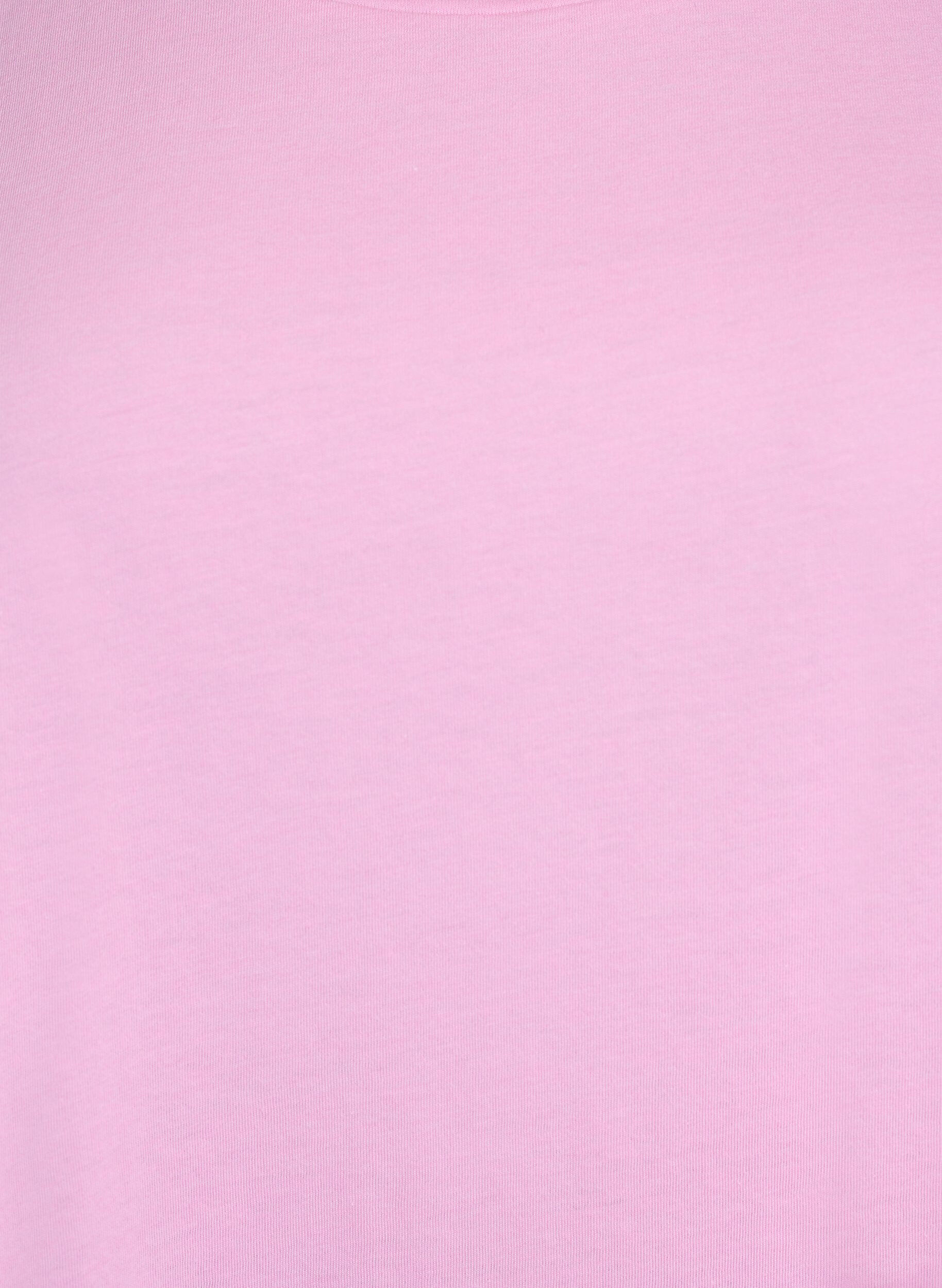 ZizziKort&auml;rmad t-shirt i bomullsmix, Rosa, Packshot image number 2