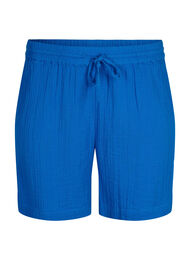 Shorts i bomullsmuslin med fickor, Victoria blue