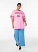 Sportig oversized college-t-shirt, Rosa, Model image number 1
