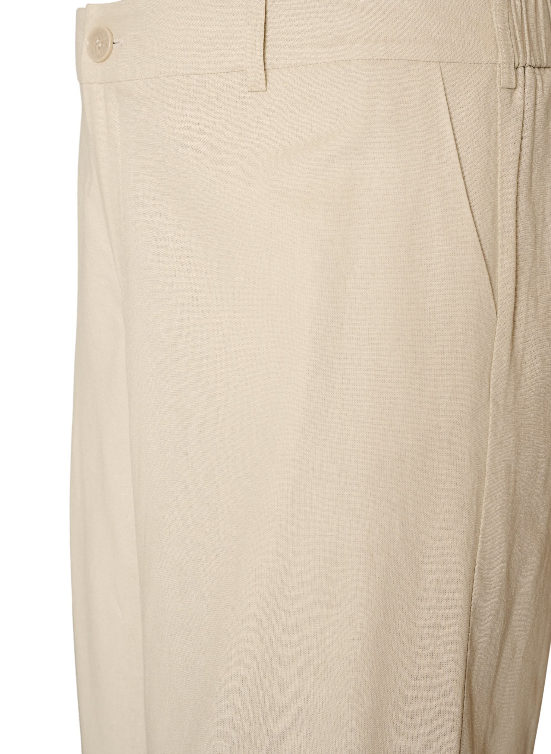 ZizziBermudashorts med h&ouml;g midja i linne och viskos, Beige, Packshot image number 2