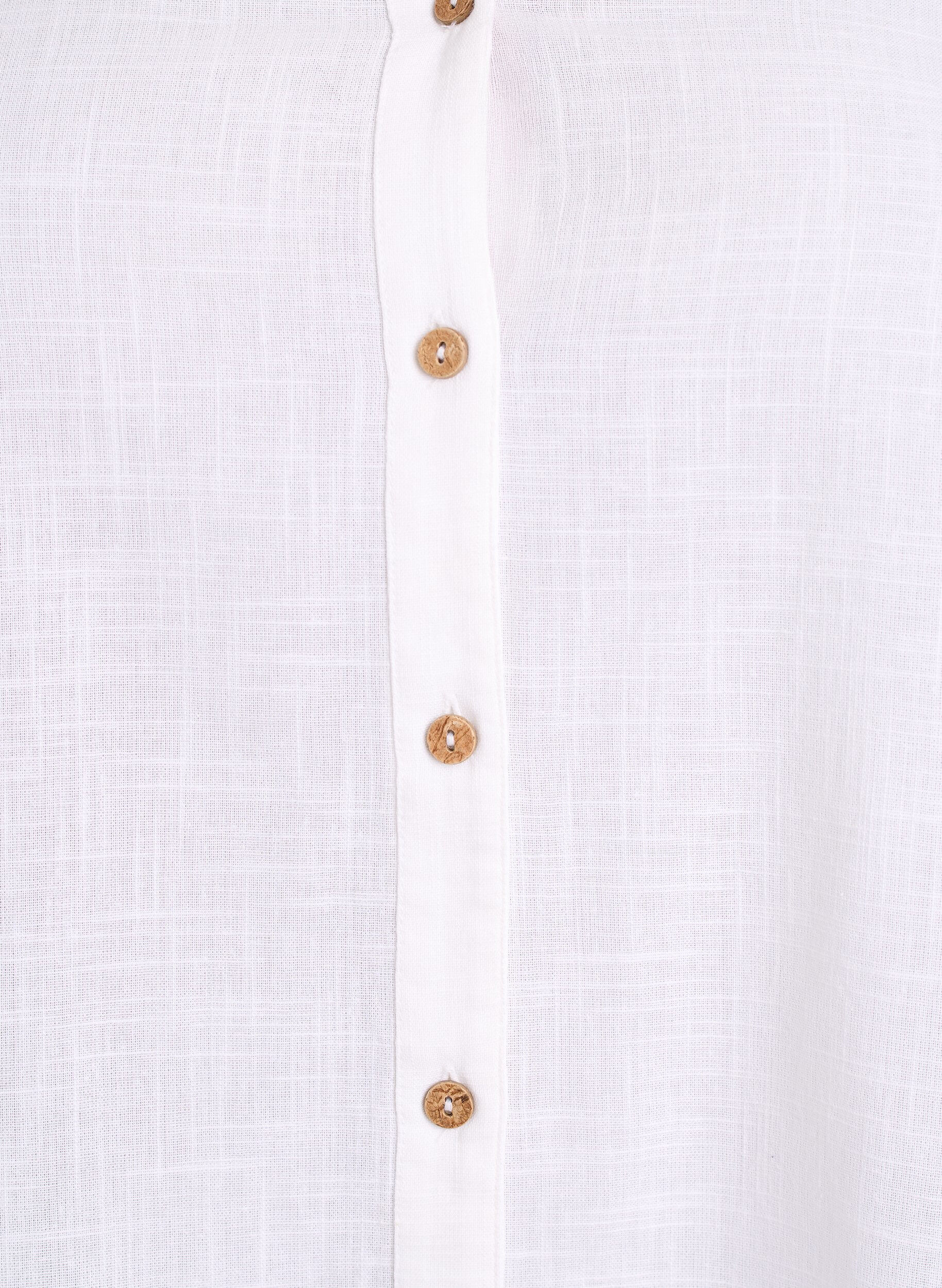 Zizzi Skjortblus i bomull med v-ringning, Vit, Packshot image number 2