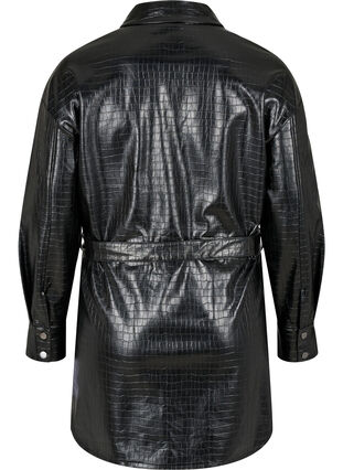 Skjortjacka i läderimitation, Black, Packshot image number 1