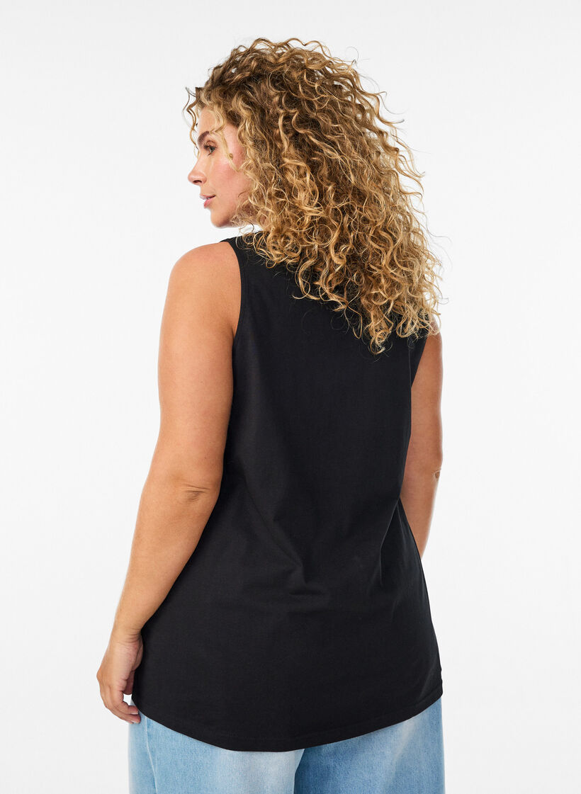 Bomullstopp med a-linjeform, Svart, Model image number 2