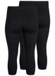 FLASH - 2-pack 3/4 leggings i bomull, Svart, Packshot image number 1