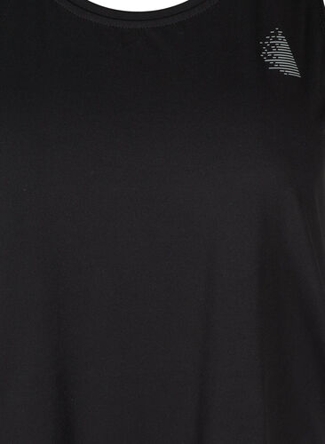 Enfärgad träningstopp med rund halsringning, Black, Packshot image number 2