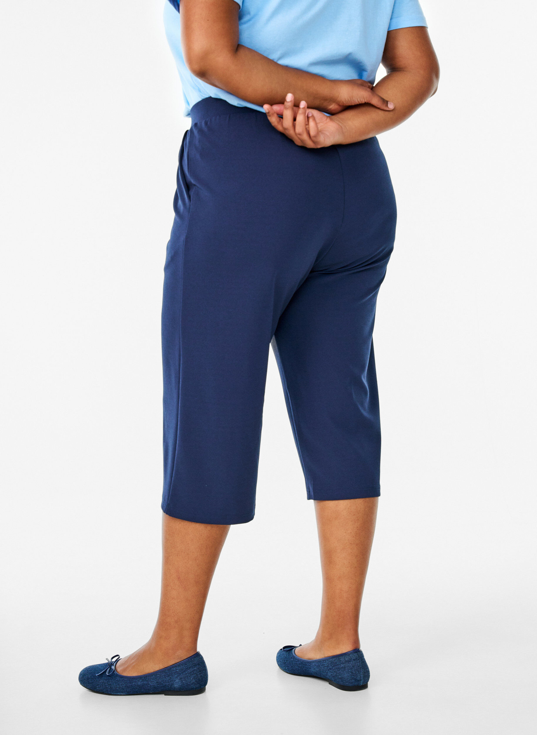 Zizzi FLASH - H&ouml;gmidjade knickers med l&ouml;s passform, Bl&aring;, Model image number 1