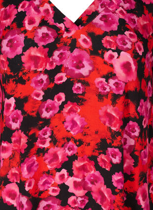 Viskostunika med blommigt mönster, RED FLOWER AOP, Packshot image number 2