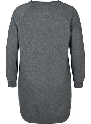 Melerad sweatklänning med fickor, Dark Grey Melange, Packshot image number 1