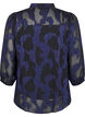 Chiffongblus med jacquardmönster, Evening Blue, Packshot image number 1