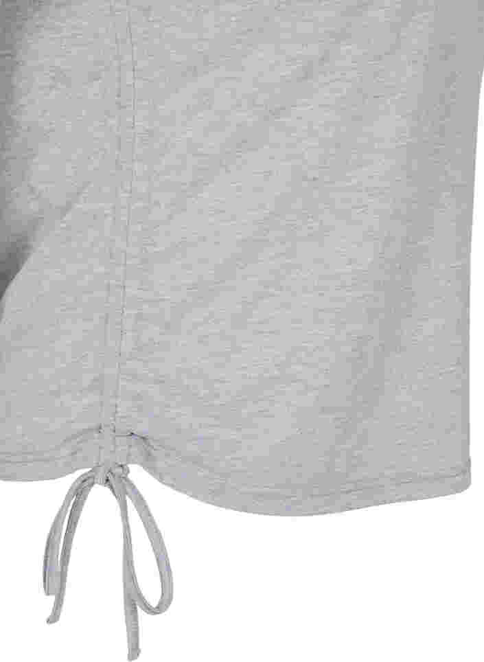 Croppad t-shirt med snörning, Light Grey Melange, Packshot image number 2