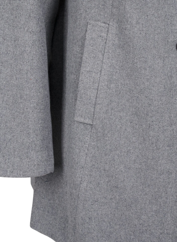 Kort a-linjeformad kappa, Light Grey Melange, Packshot image number 3