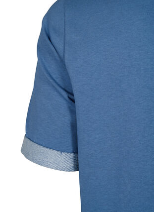 Kortärmad sweatshirtklänning med fickor, Moonlight Blue, Packshot image number 4