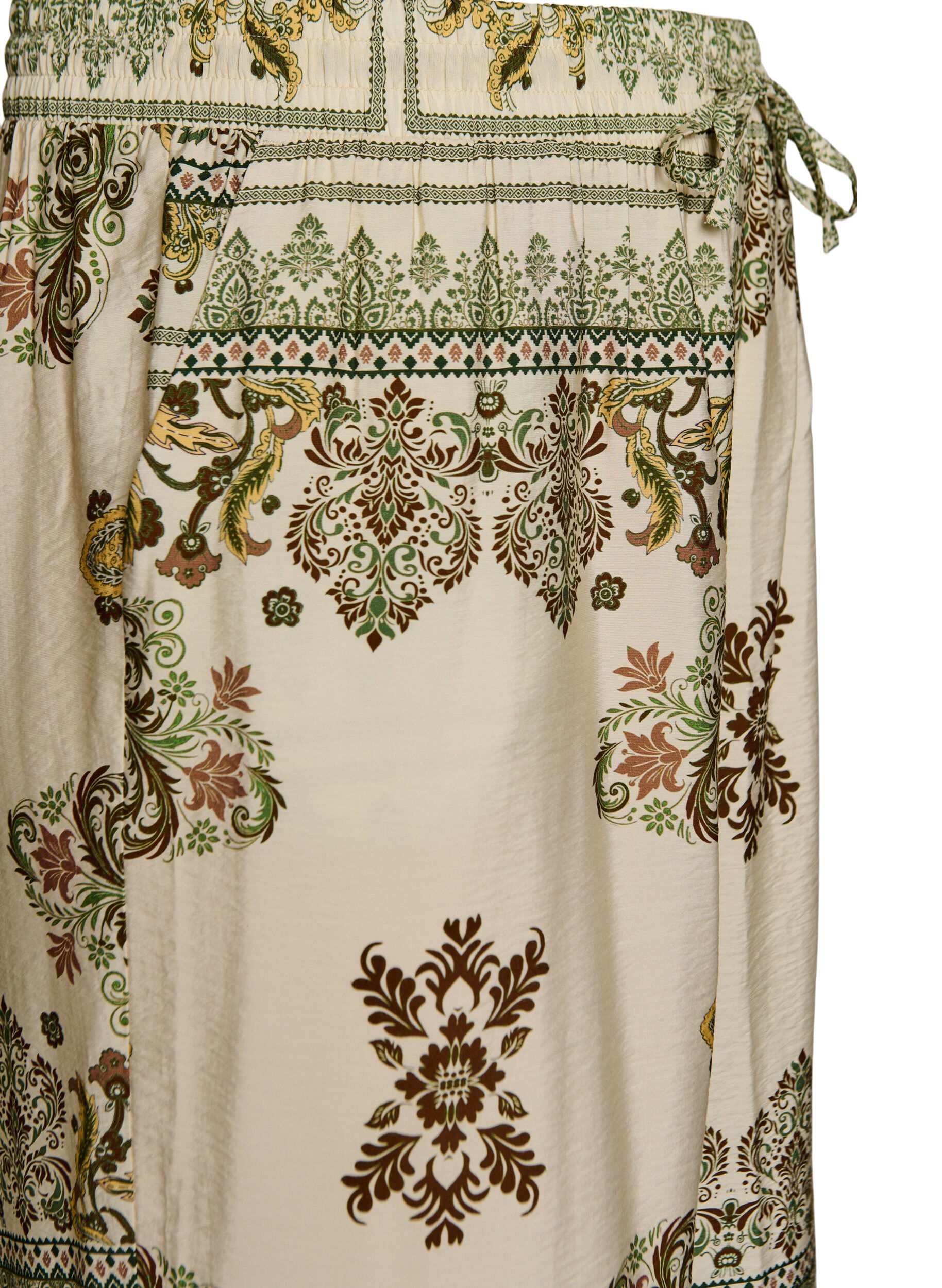 Zizzi M&ouml;nstrade byxor med vida ben, Gr&ouml;n, Packshot image number 2