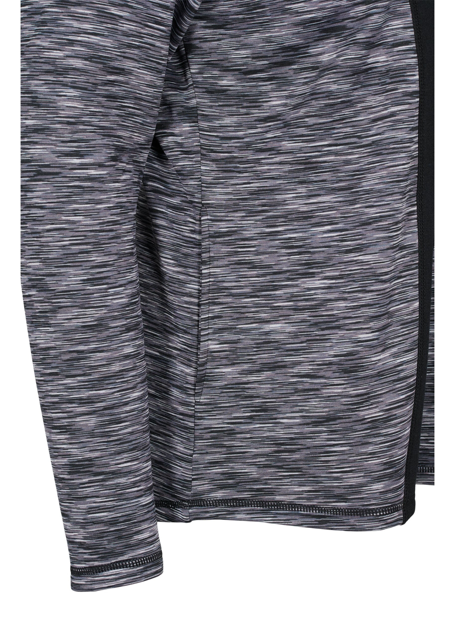 Zizzi Sportig cardigan med blixtl&aring;s och h&ouml;g hals, Black, Packshot image number 3