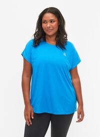 Kortärmad t-shirt för träning, Brilliant Blue, Model
