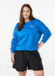 Sweatshirt med texttryck, Bl&aring;, Model image number 0