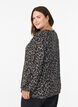 Blus med l&aring;nga &auml;rmar och leopardm&ouml;nster, Gr&aring;, Model image number 2