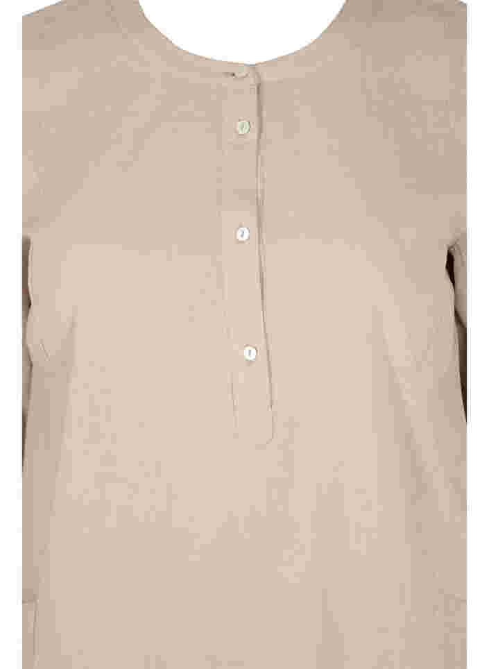 Kortärmad bomullstunika med fickor, Simply Taupe, Packshot image number 2