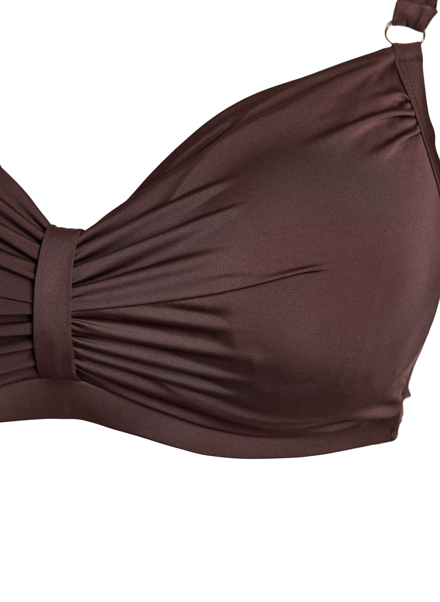 ZizziBikini-bh med bygel och drapering, Brun, Packshot image number 2