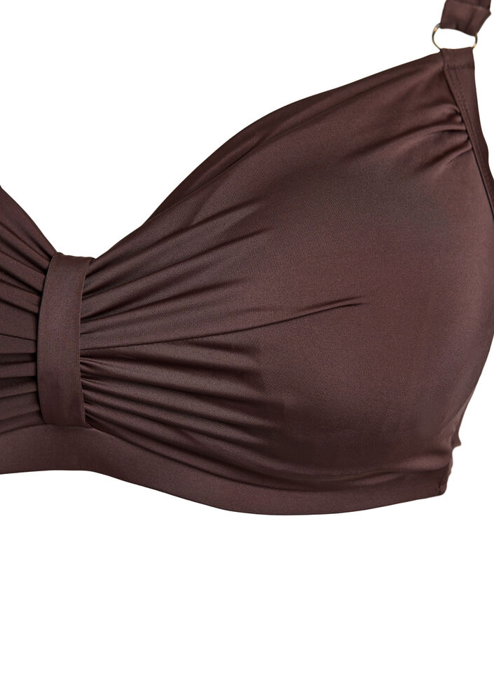 Bikini-bh med bygel och drapering, Brun, Packshot image number 2