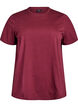 Enkel t-shirt i bomull med rund halsringning, M&ouml;rk Bordeaux, Packshot image number 0