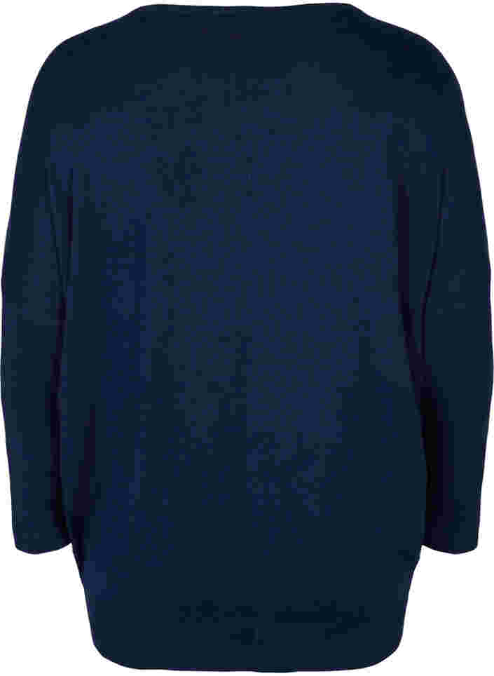 Stickad tunika i viskosblandning, Navy Blazer, Packshot image number 1