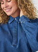 Blus i denim med ballongpassform, Bl&aring;, Model image number 3