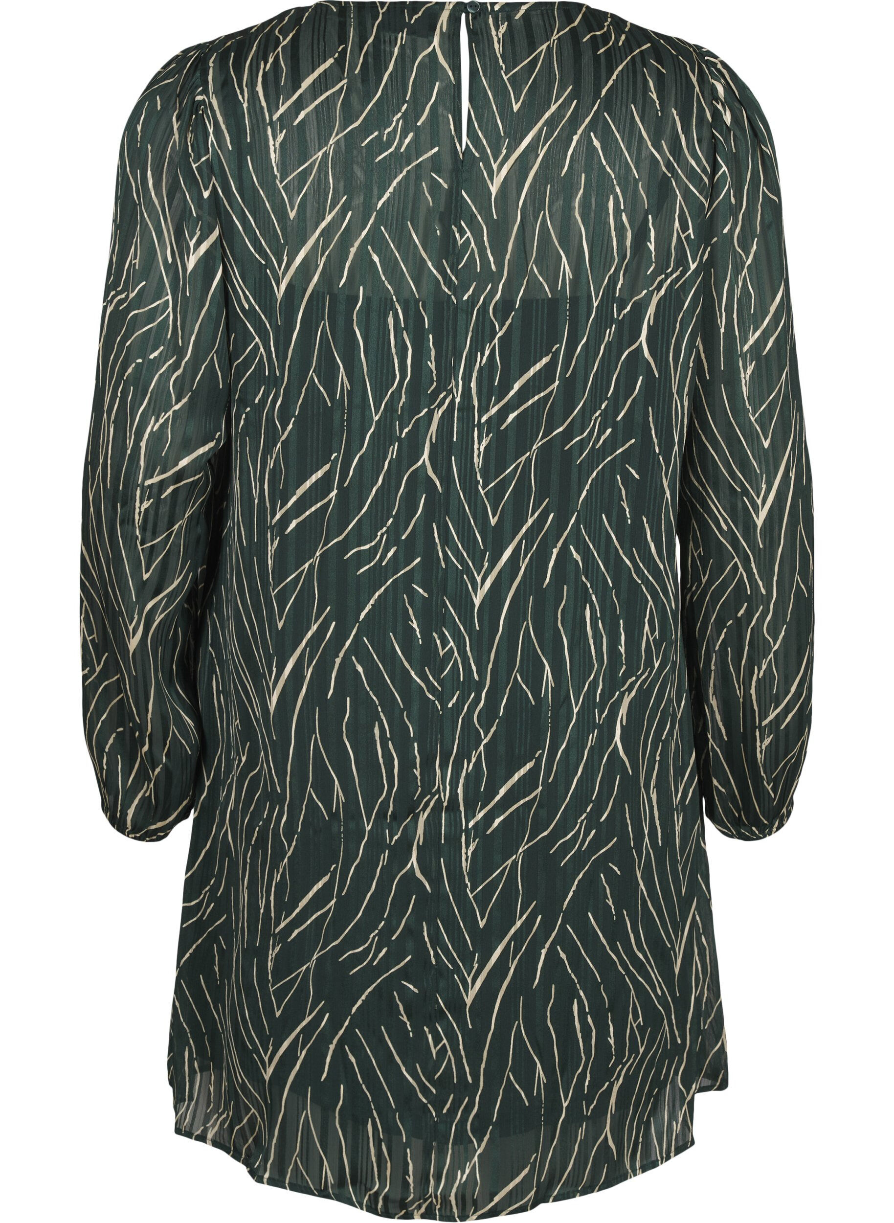 Zizzi Kort, m&ouml;nstrad kl&auml;nning med rund halsringning, Scarab Safari AOP, Packshot image number 1